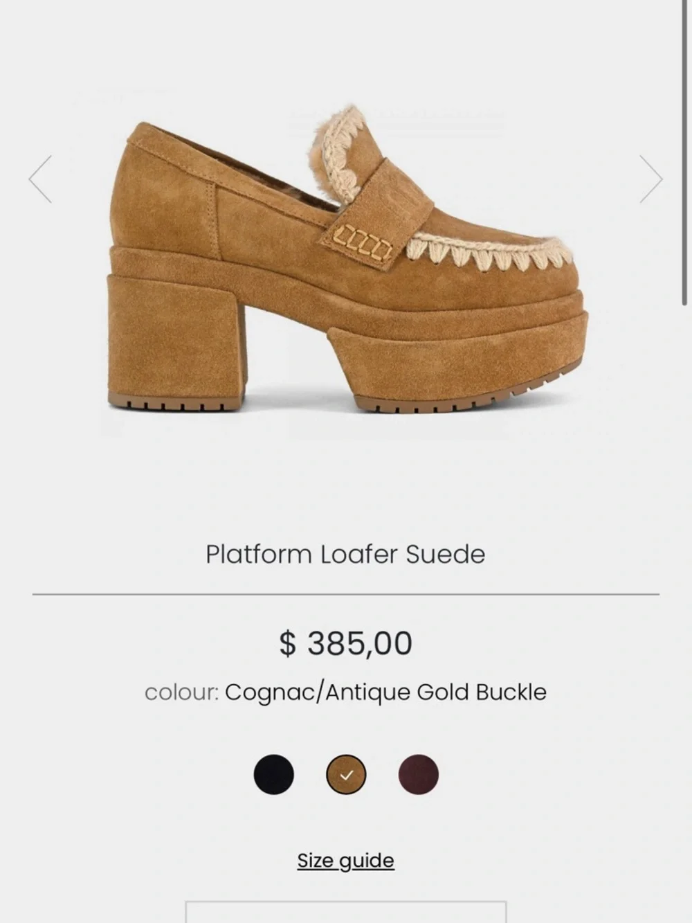 MOU women's platform suede loafer in elephant grey - Picture 3 of 13